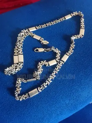 Men's Solid 925 Sterling Silver Byzantine & Bar Link Chain