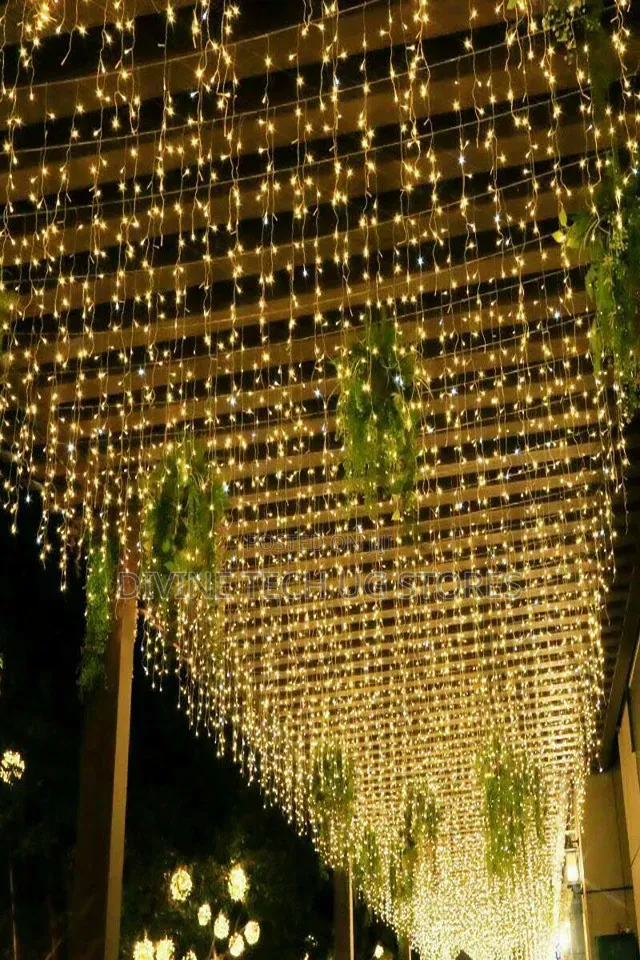 String Waterfall Lights, Outdoor Curtain Lights -3m Long by 0.2m Drop