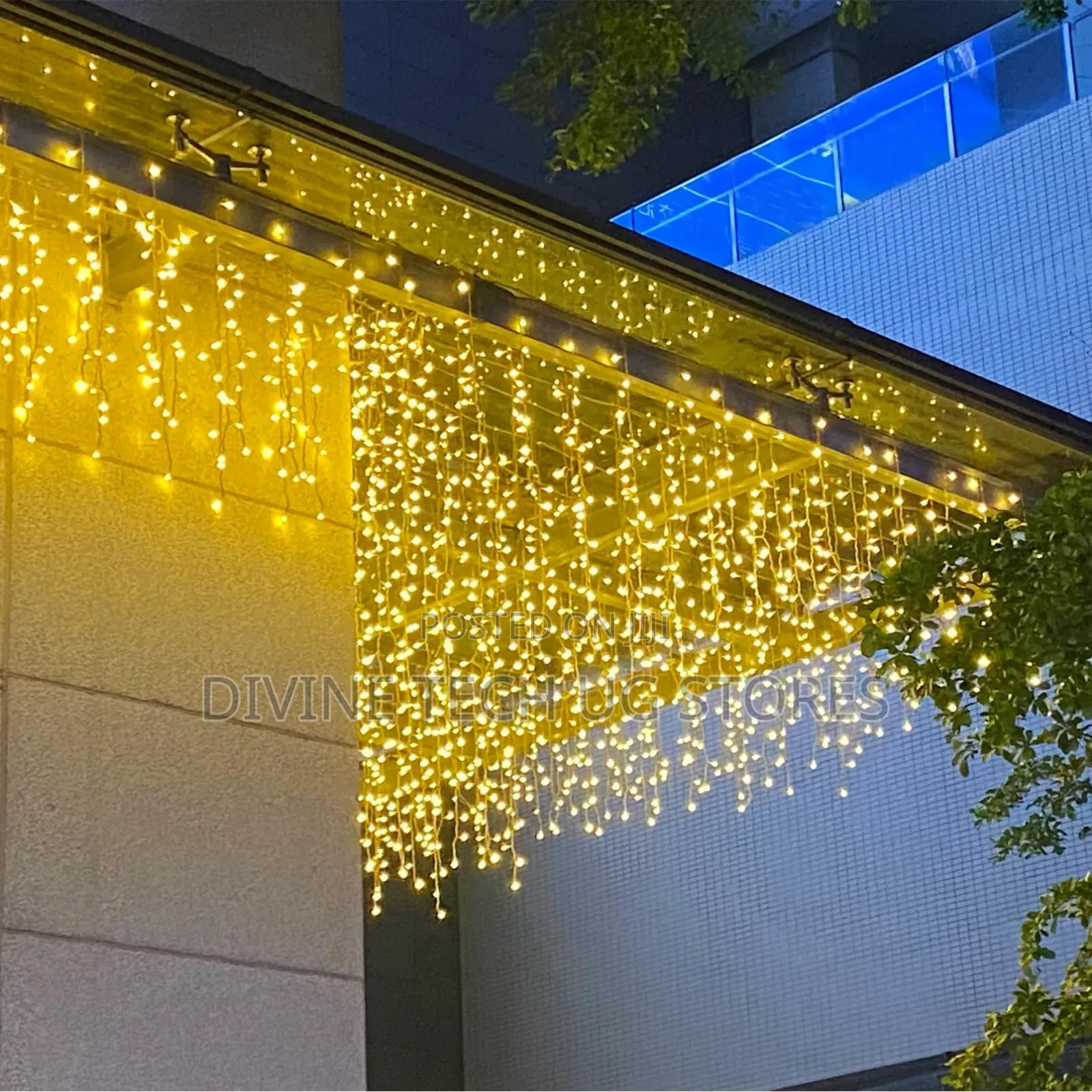 String Waterfall Lights, Outdoor Curtain Lights -3m Long by 0.2m Drop