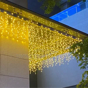 String Waterfall Lights, Outdoor Curtain Lights -3m Long by 0.2m Drop