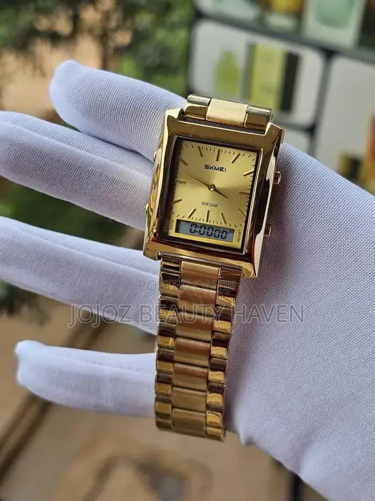 SKMEI 2571 Dual-Time Analog-Digital Stainless Steel Wristwatch