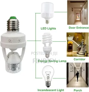 PIR Sensor Lamp Holder Socket, Automatic Light Fixture