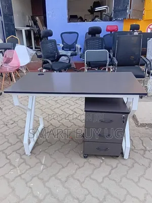 Office Table With Metallic Frame/Wooden Top
