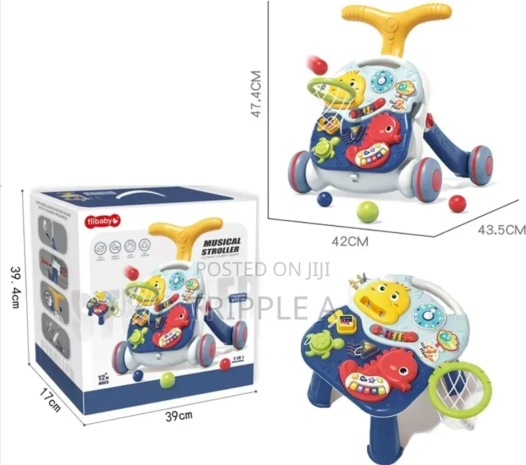 Foldable Musical Walker With Recreational Toy Bar.