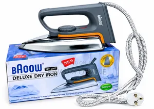 BAOOW Deluxe 1000W Electric Dry Iron YPF-2007 With Non-Stick Soleplate