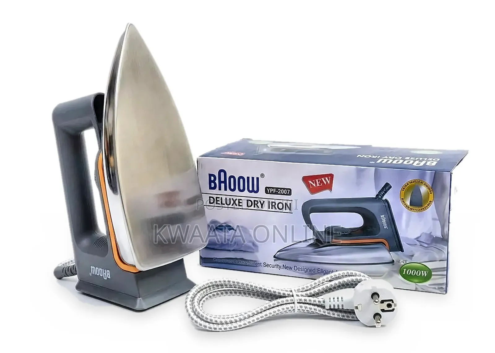 BAOOW Deluxe 1000W Electric Dry Iron YPF-2007 With Non-Stick Soleplate