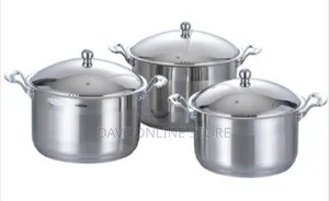 3-Piece Polished Stainless Steel Cooking Pot Set