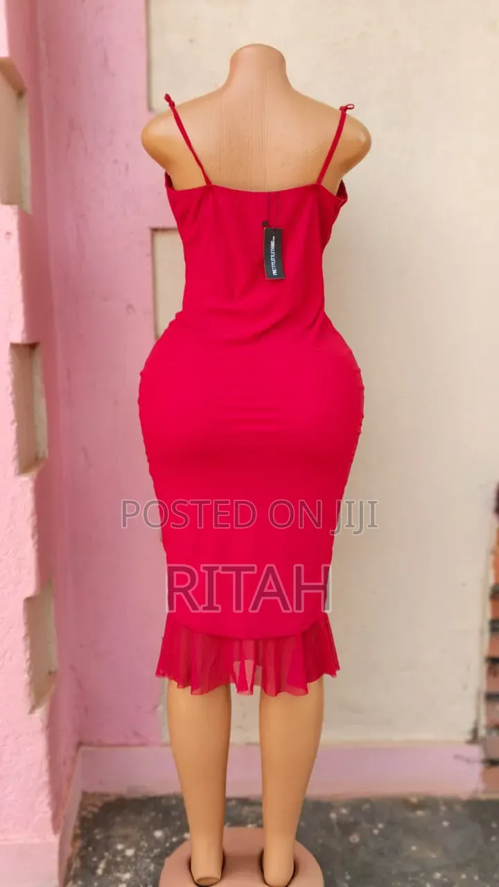 Elegant Hot Pink Ruched Bodycon Mini Dress.