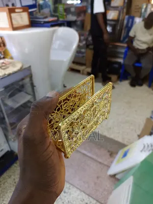 Decorative Gold-Toned Filigree Metal Napkin Holder