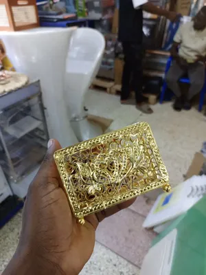 Decorative Gold-Toned Filigree Metal Napkin Holder