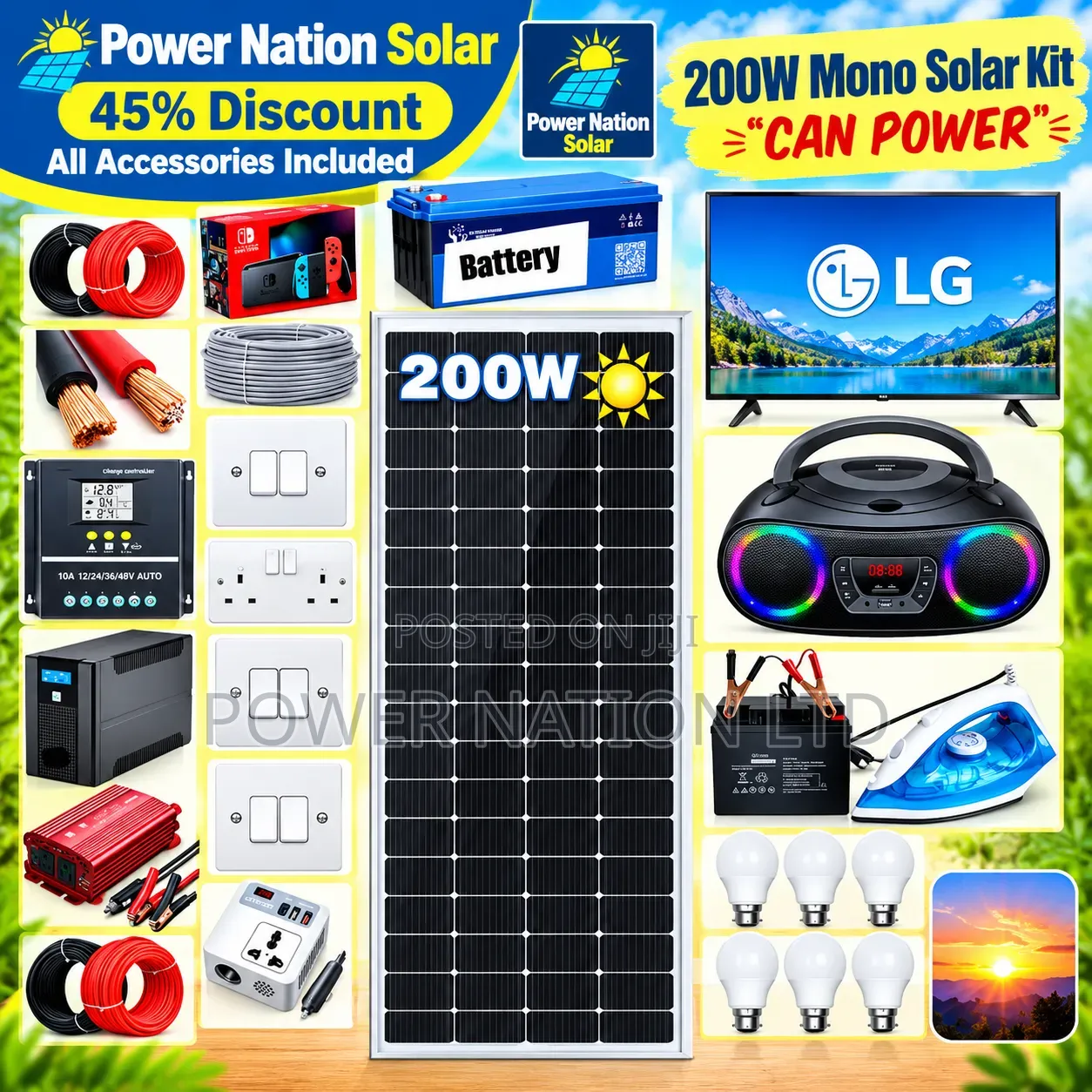 200w Massive Clean Energy Solar System Full Kit