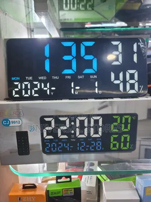 Large LED Digital Wall Clock With Temperature, and Remote Control