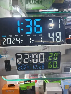 Large LED Digital Wall Clock With Temperature, and Remote Control