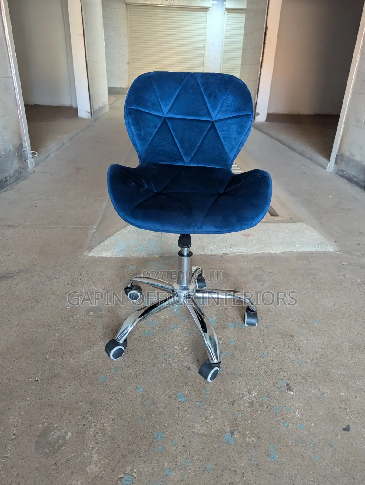 Brand New Fabric Blue Stool, Adjustable and Movable