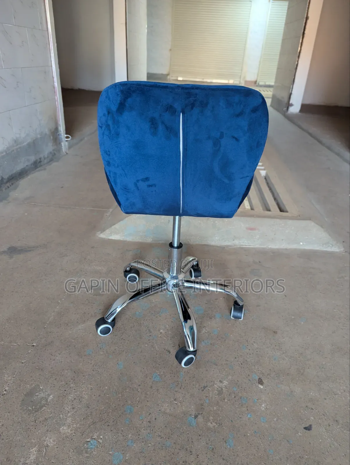 Brand New Fabric Blue Stool, Adjustable and Movable