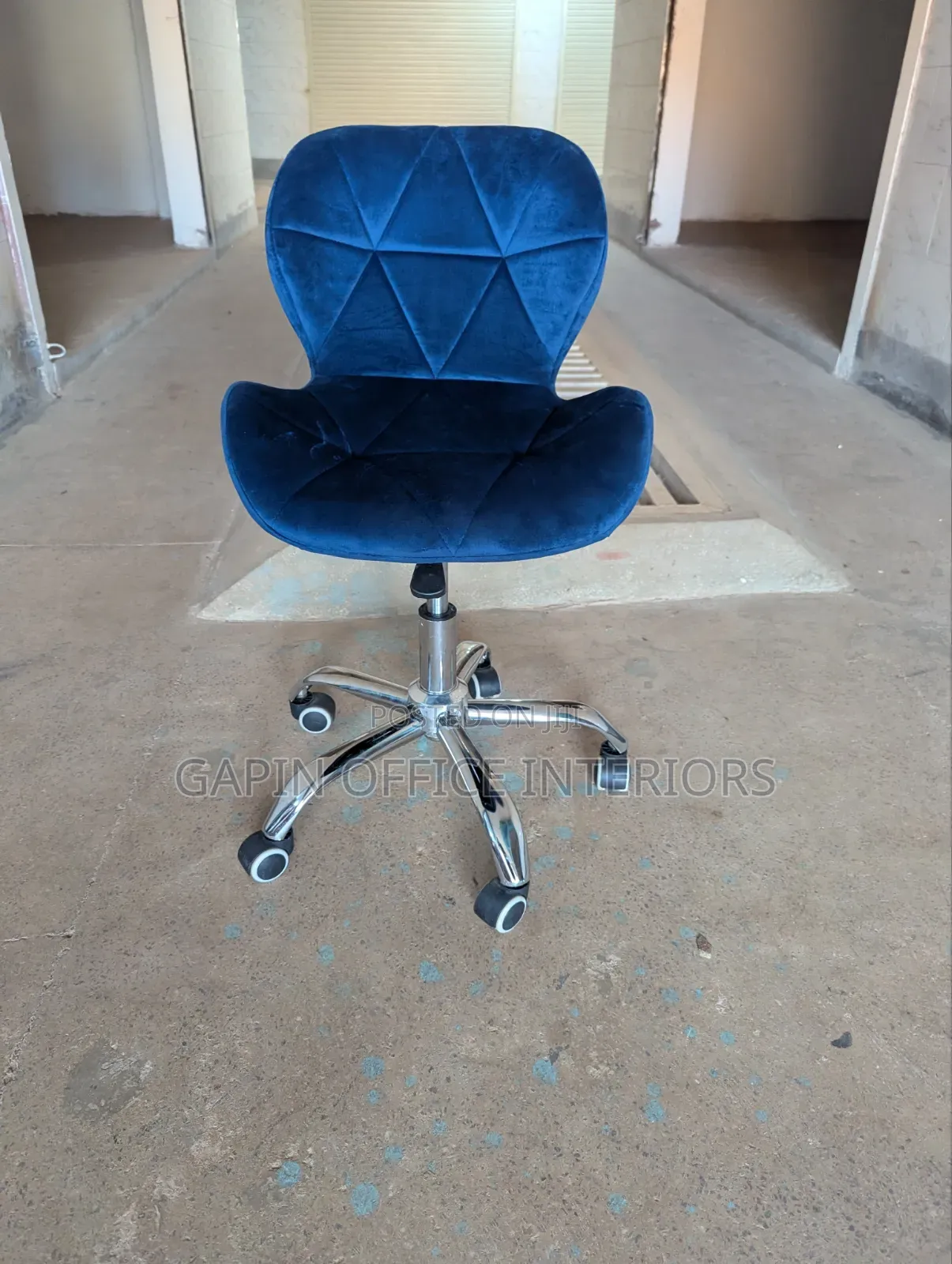 Brand New Fabric Blue Stool, Adjustable and Movable