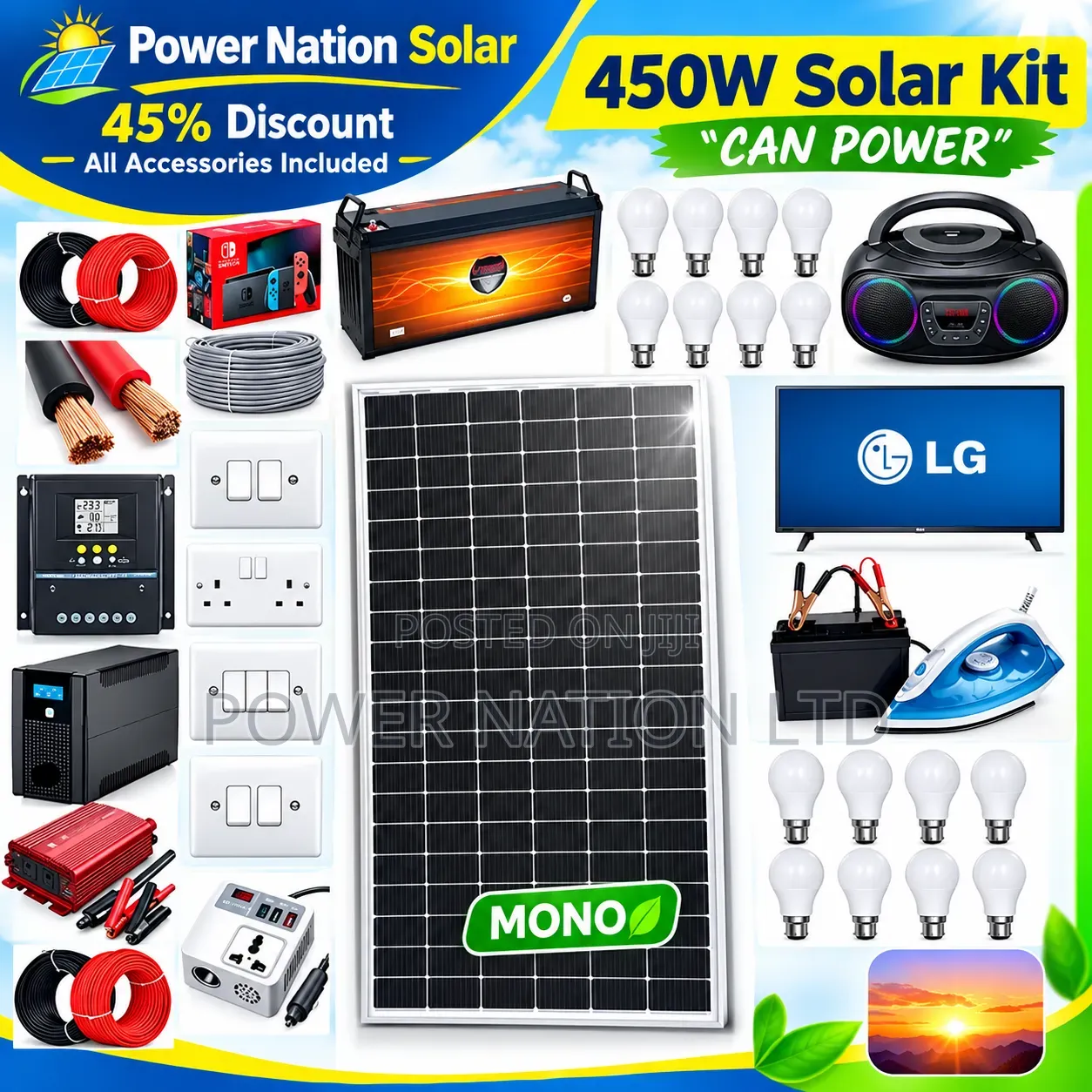 450w Massive Clean Energy Solar System Full Kit