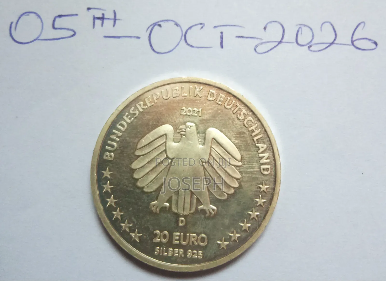 2021 Silver 20 Euro -Sophie Scholl Commemorative Medal - AUNC