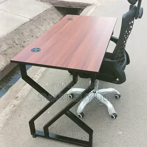 Metallic Office Desk Table 120cm 1.2m Office Table Brown