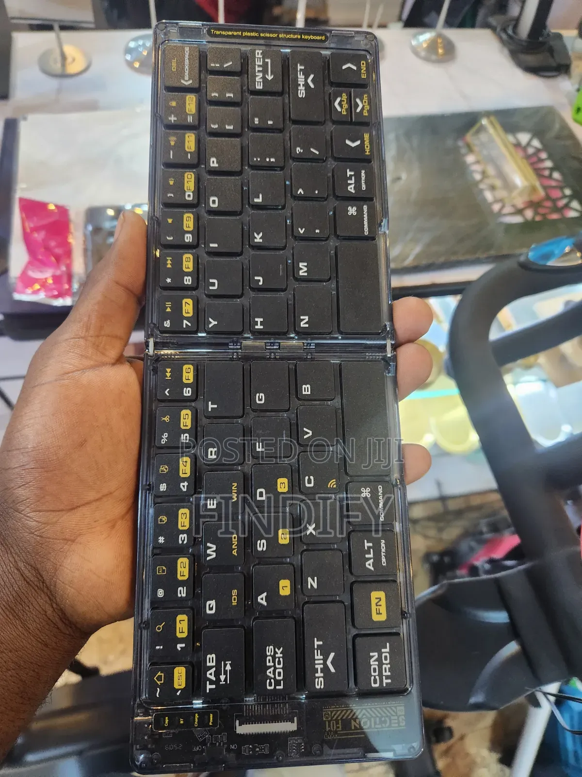 Transparent Keycaps Folding Wireless Mute Keyboard