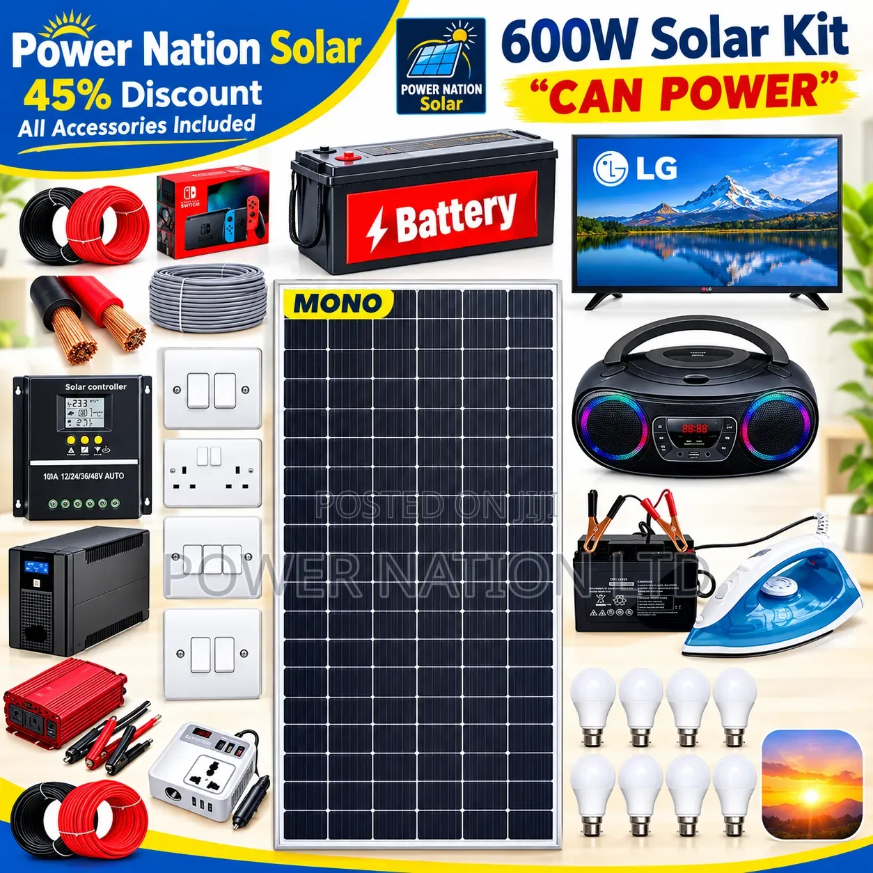 600w Massive Clean Energy Solar System Full Kit