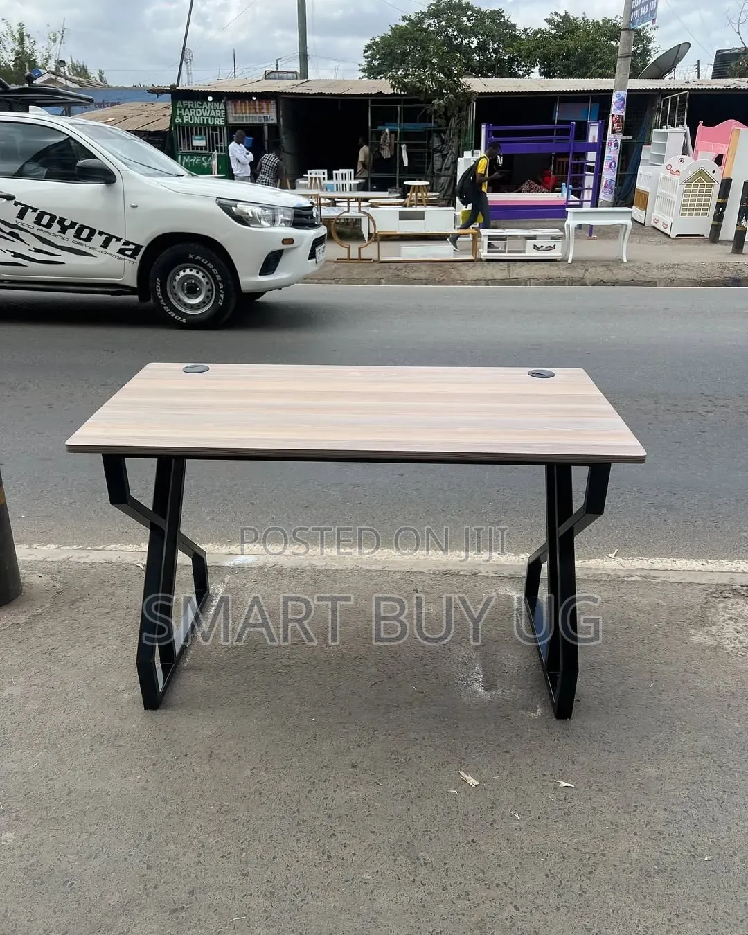 Office Desk Table Metallic 120cm 1.2m Executive White Brown