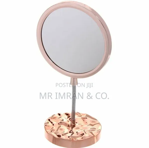 Rose Gold Double-Sided Magnifying Tabletop Vanity Mirror