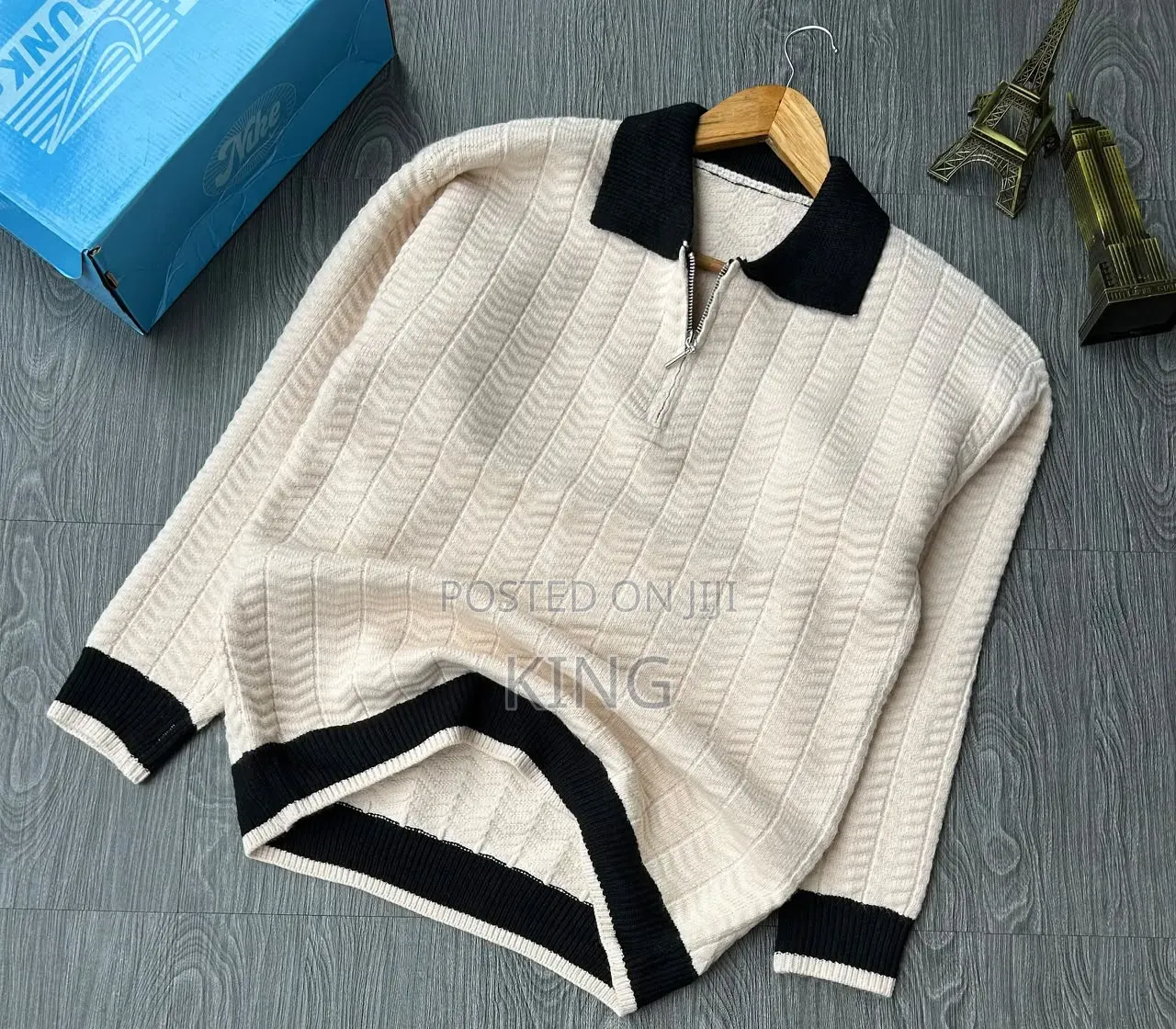 Men's Quarter-Zip Cable Knit Polo Sweaters. Sure Plain