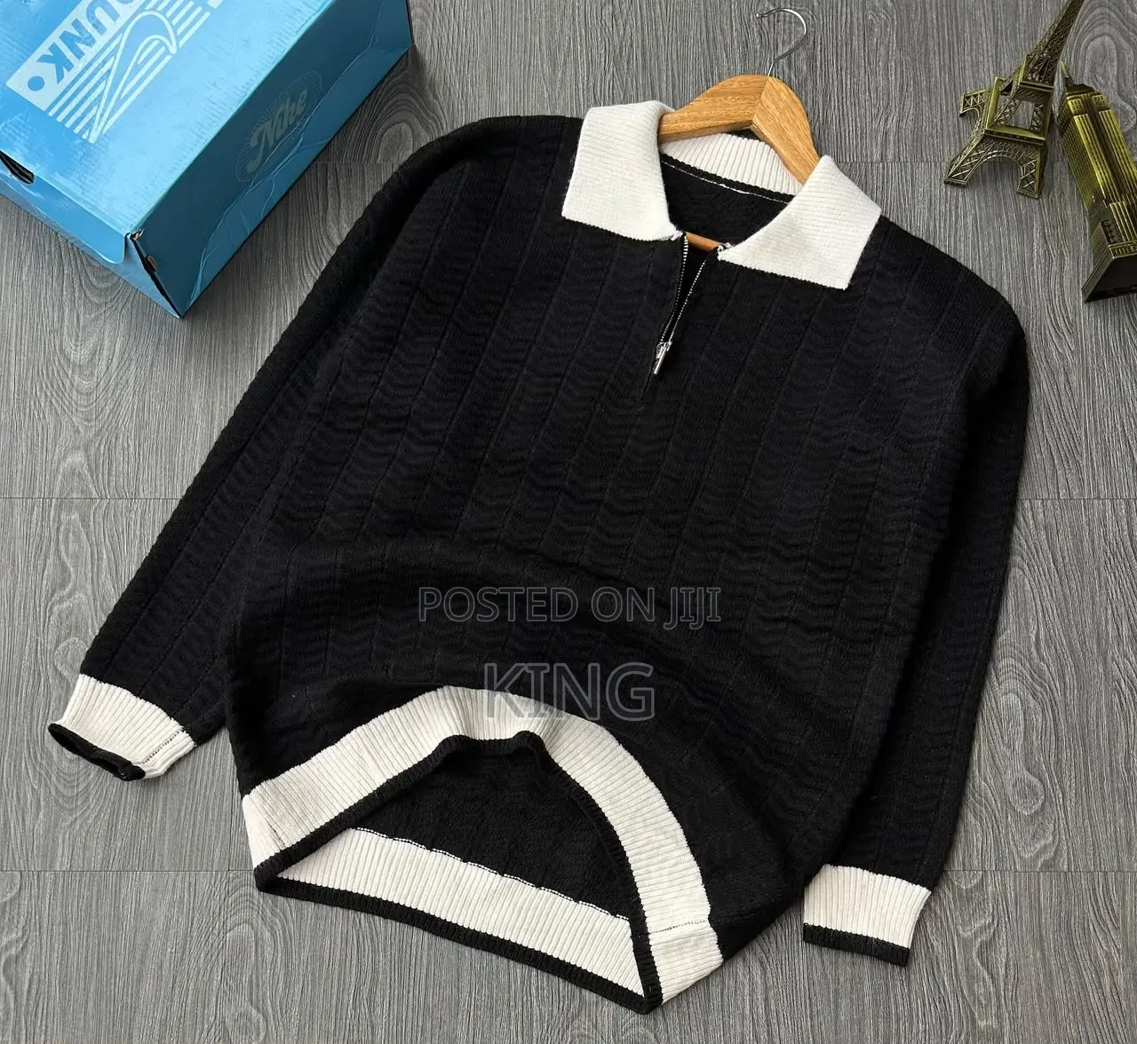 Men's Quarter-Zip Cable Knit Polo Sweaters. Sure Plain