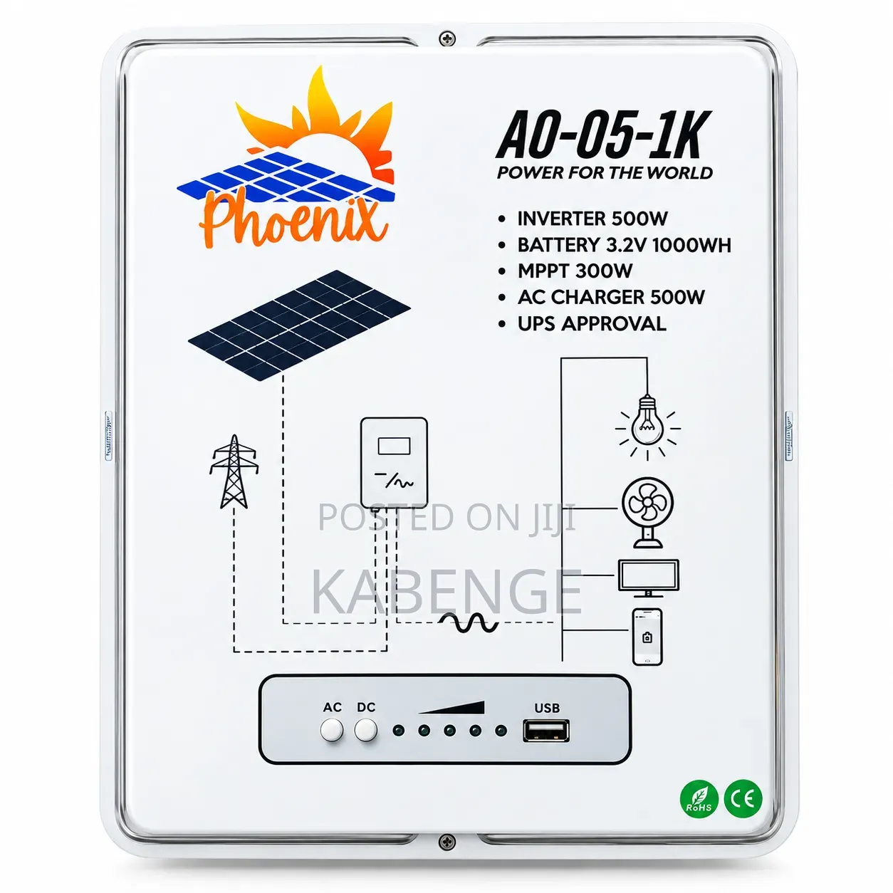 Phoenix AO-05-1K 500W Portable Solar Inve With1000Wh Battery & MPPT