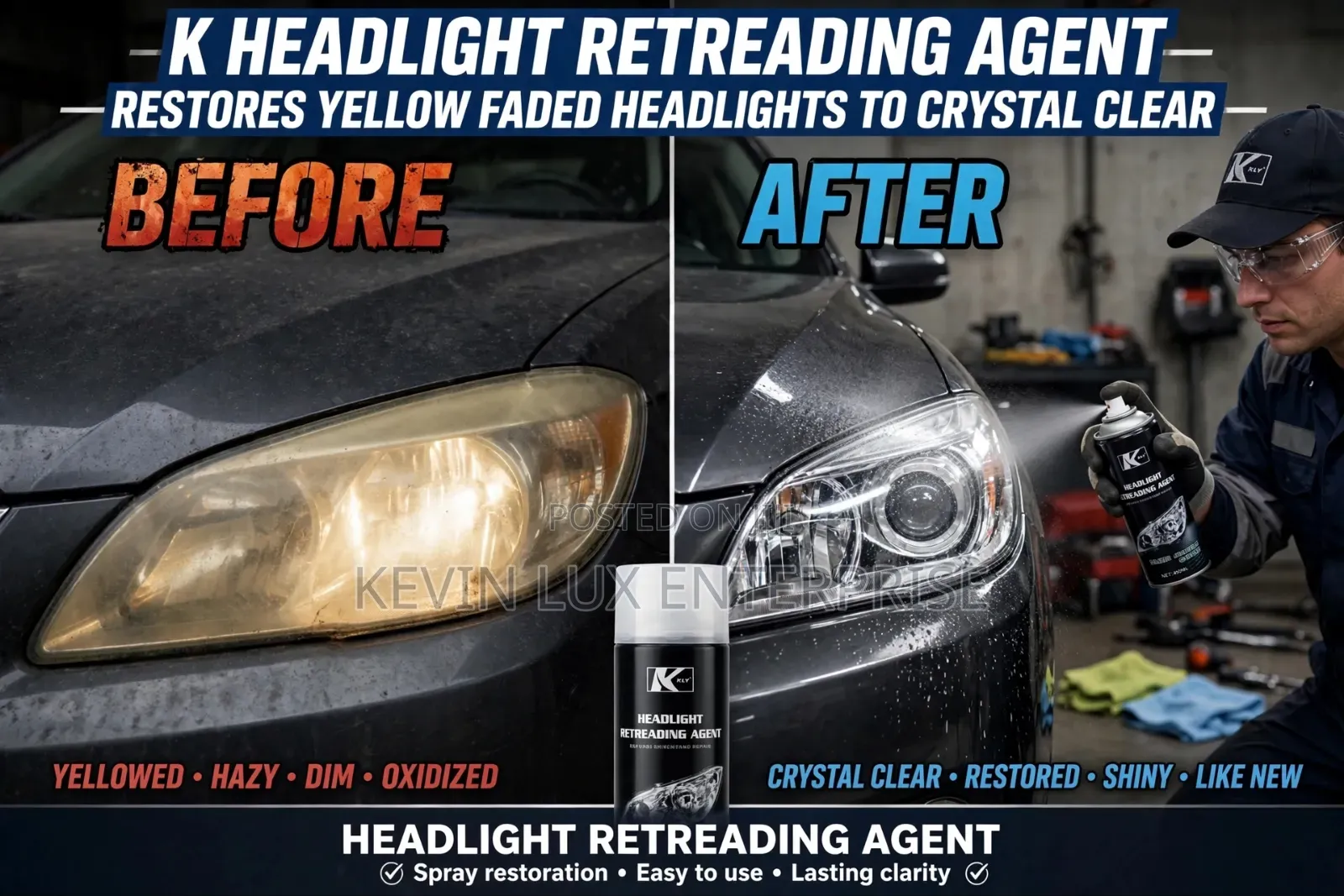 Car Head Light Restorer Cleaner