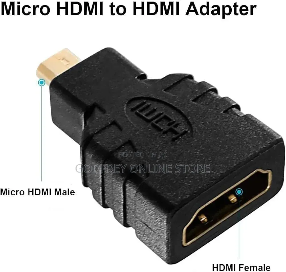 HDMI Adapter, HDMI Type-a to Micro Type-D, Black, 7 Cm