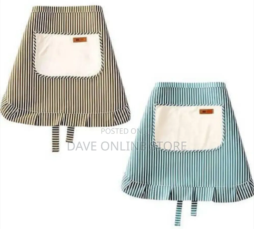 Half-Length Zipper Large Pocket Kitchen Cooking Apron