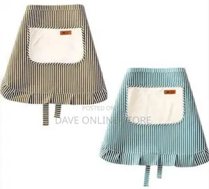 Half-Length Zipper Large Pocket Kitchen Cooking Apron