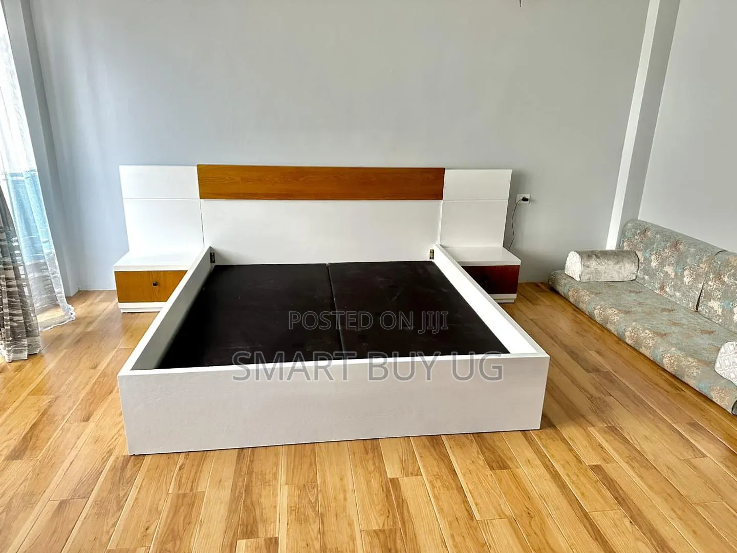 6x6 Wooden King Bed Drawers | Wood Frame Free Install Bd730