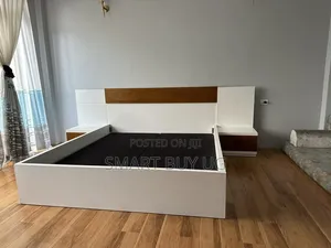 6x6 Wooden King Bed Drawers | Wood Frame Free Install Bd730