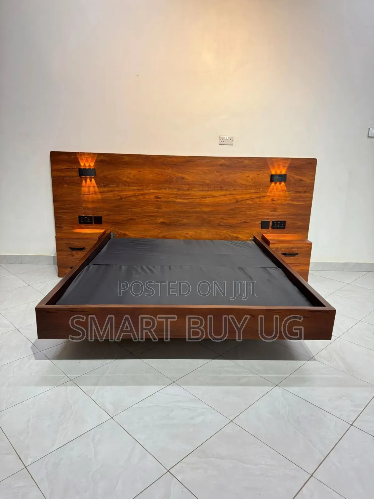 Floating 5by6 Wooden Bed Frame With Drawers Bd728