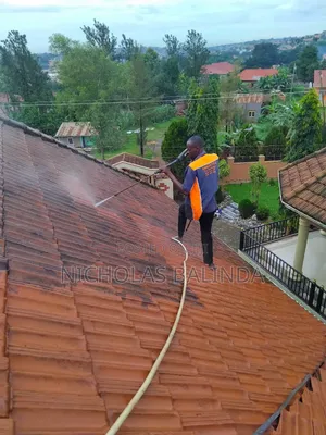 Roof Stains Cleaning in Progress