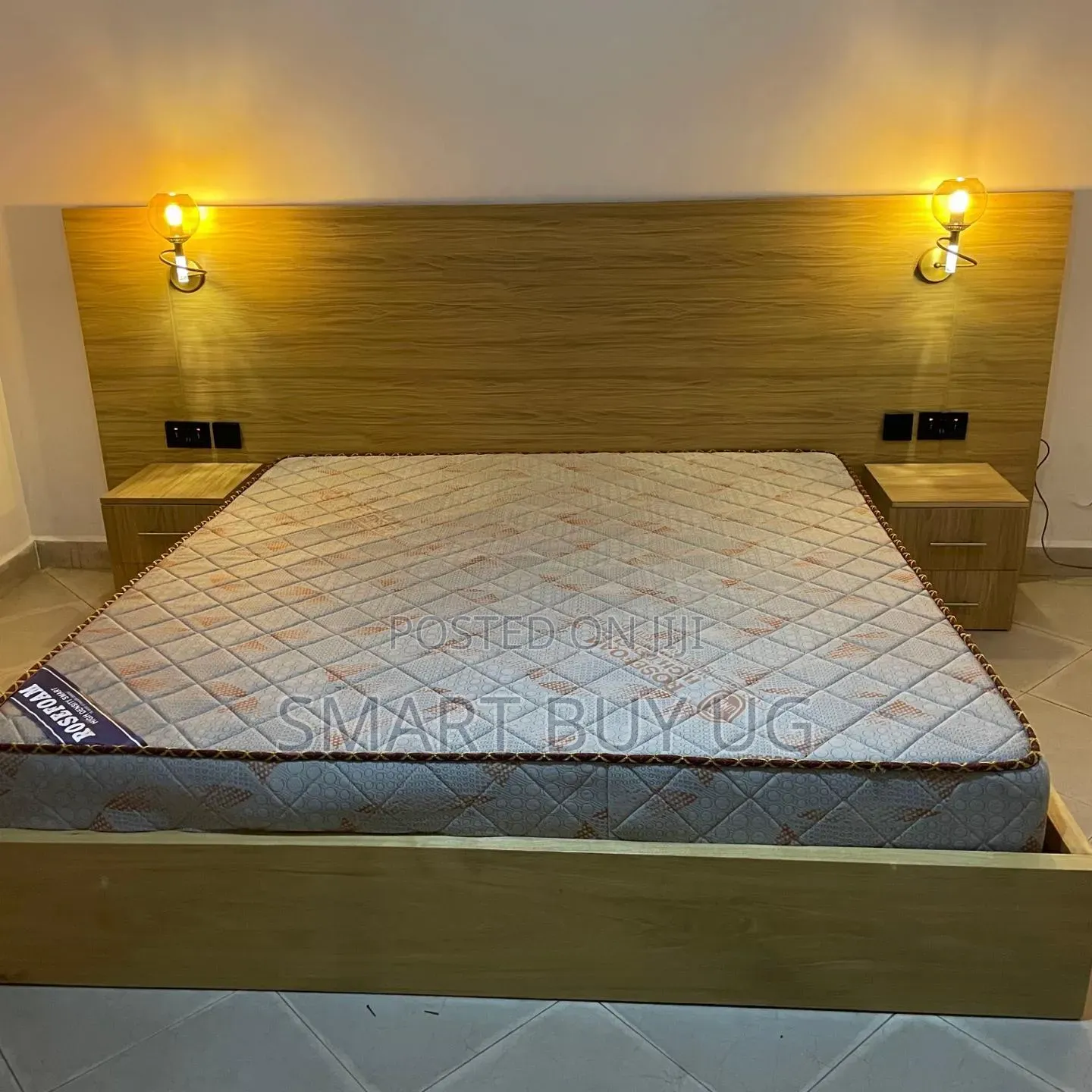 5by6 Wooden Bed Frame Queen Size Brown Bd731