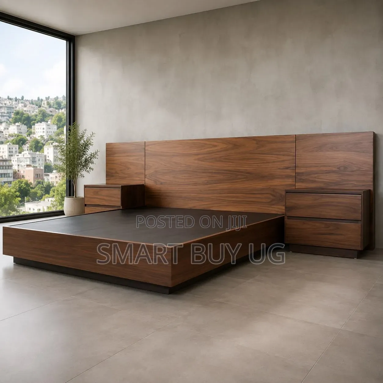6x6 Wooden King Bed Frame With Storage Bd739