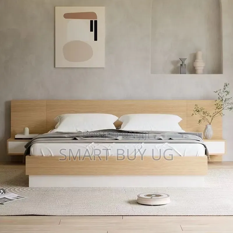 Brand New 6x6 Wooden Bed Frame With Headboard - Brown