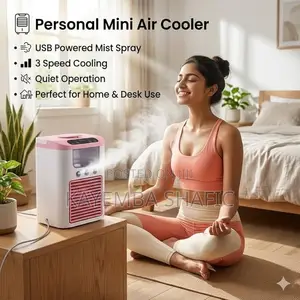 3-in-1 Mini Portable Air Cooler Fan With Humidifier & LED Light