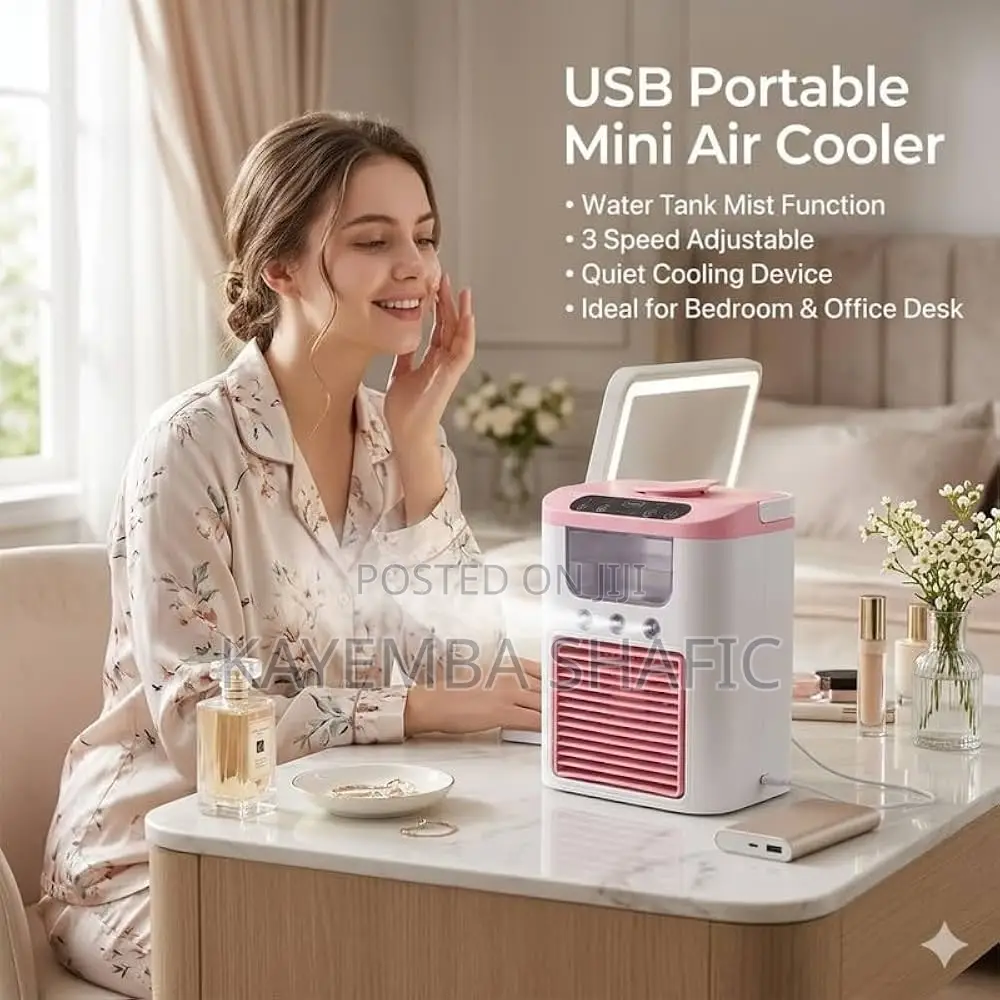 3-in-1 Mini Portable Air Cooler Fan With Humidifier & LED Light
