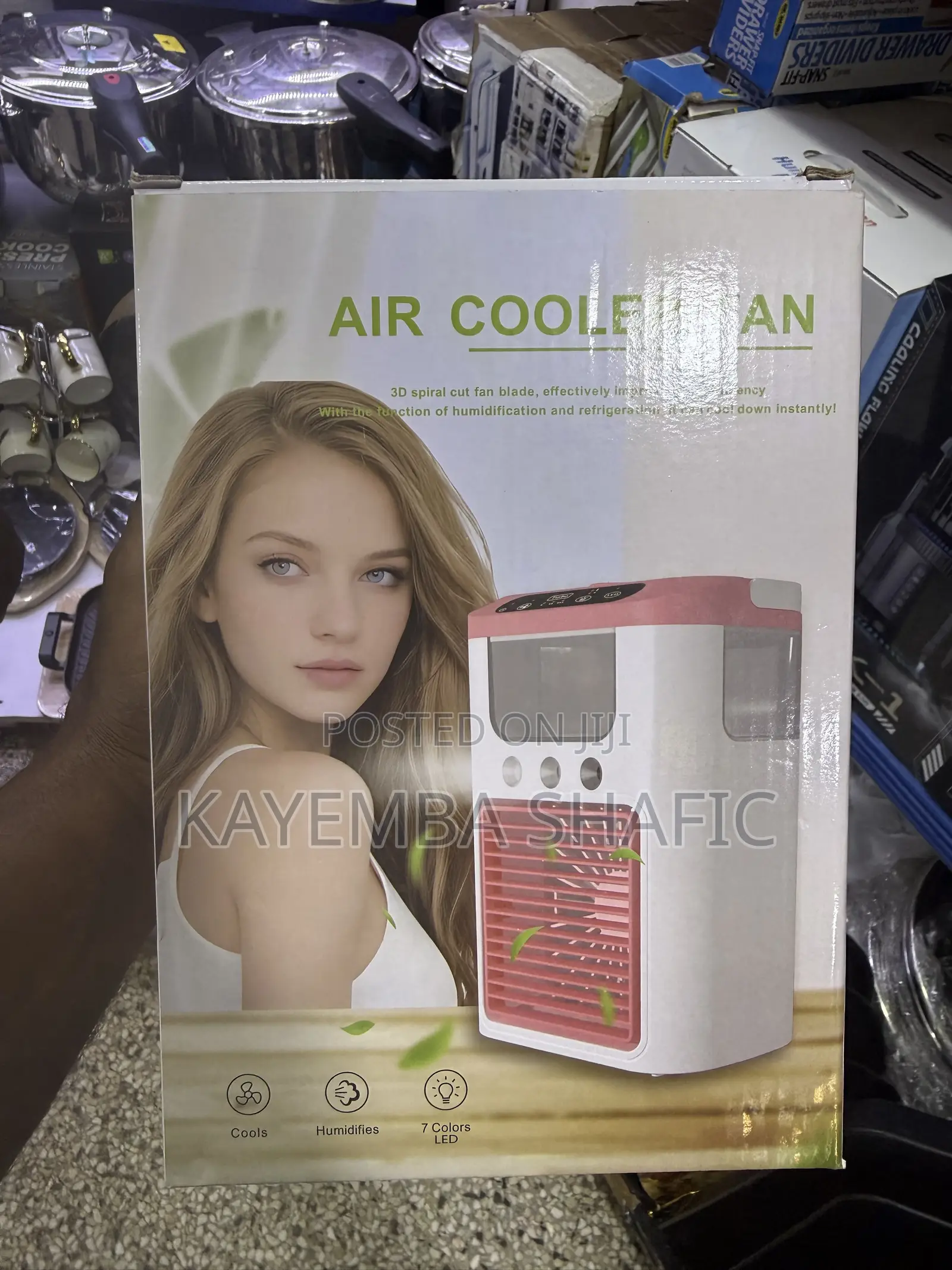 3-in-1 Mini Portable Air Cooler Fan With Humidifier & LED Light