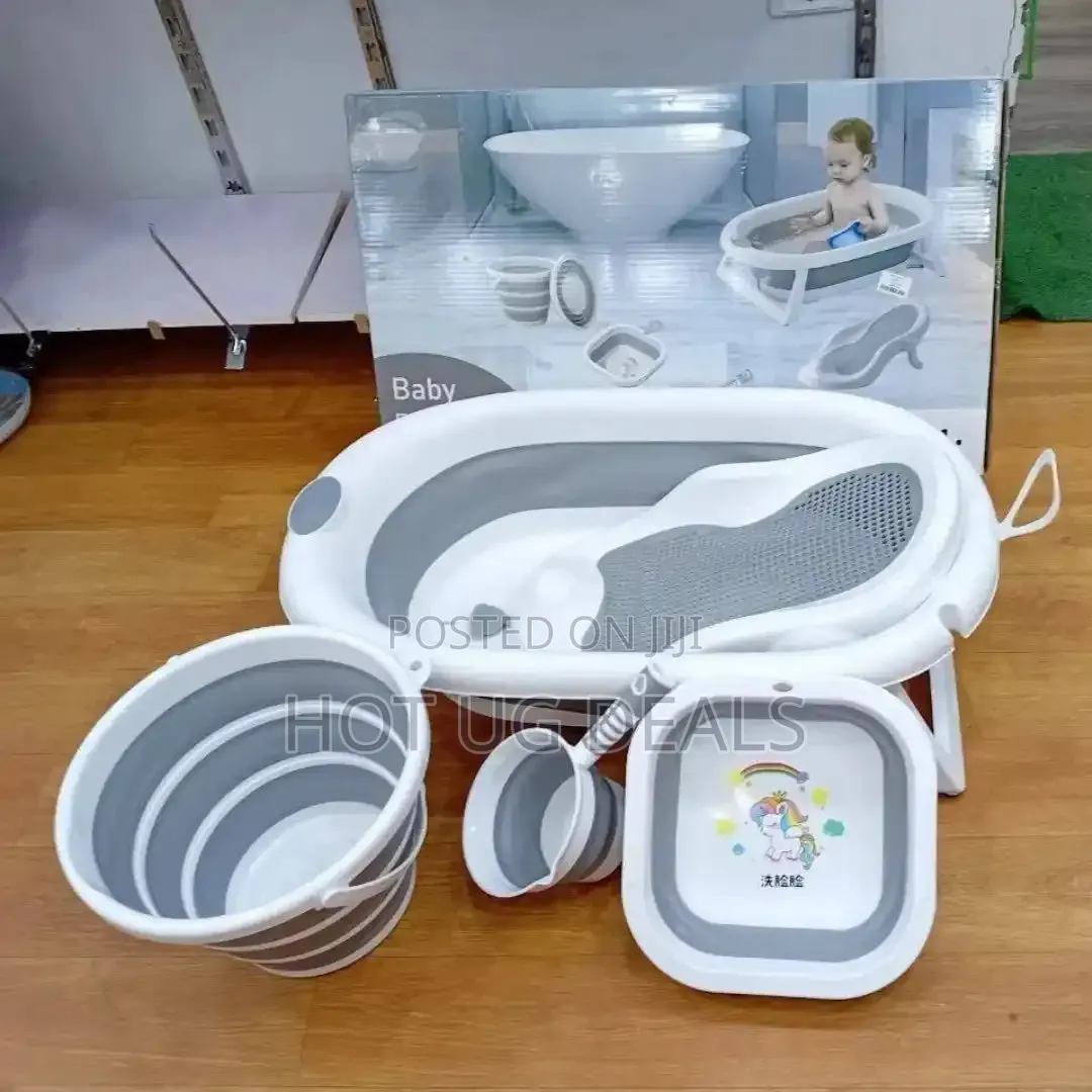 Silicone Bath Set 5-in-1 | Complete Foldable Baby Bath Tub Set