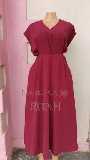 Elegant Burgundy/Wine-Colored Women’s Midi/Maxi Dress