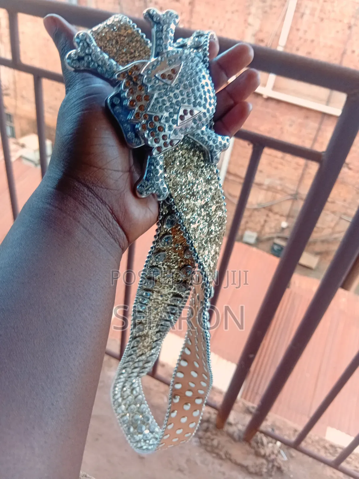 Bling Rhinestone Skull Buckle Belt_ Gold and Silver Streetwear