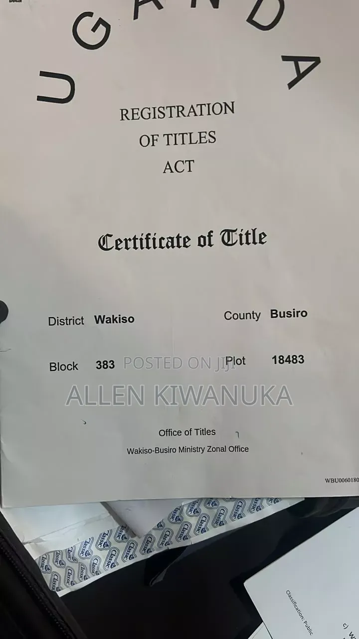 Quick Sale 100*50ft Land Title Kitende