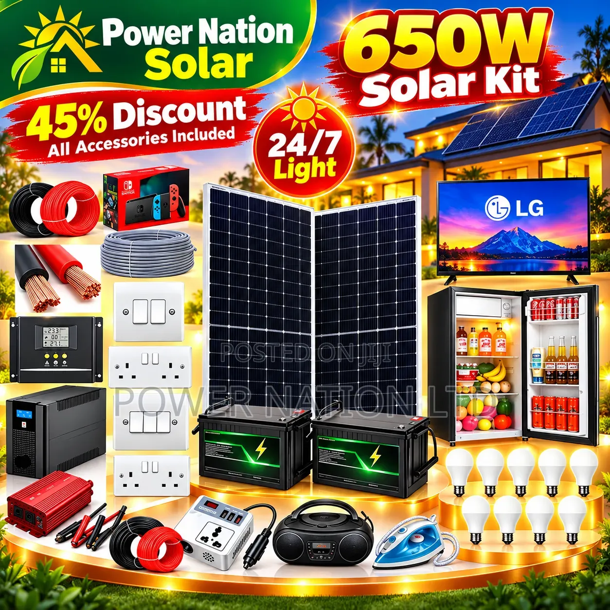 650w Massive Clean Energy Solar System Full Kit