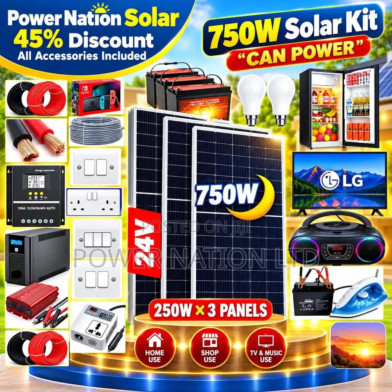 750w Massive Clean Energy Solar System Full Kit